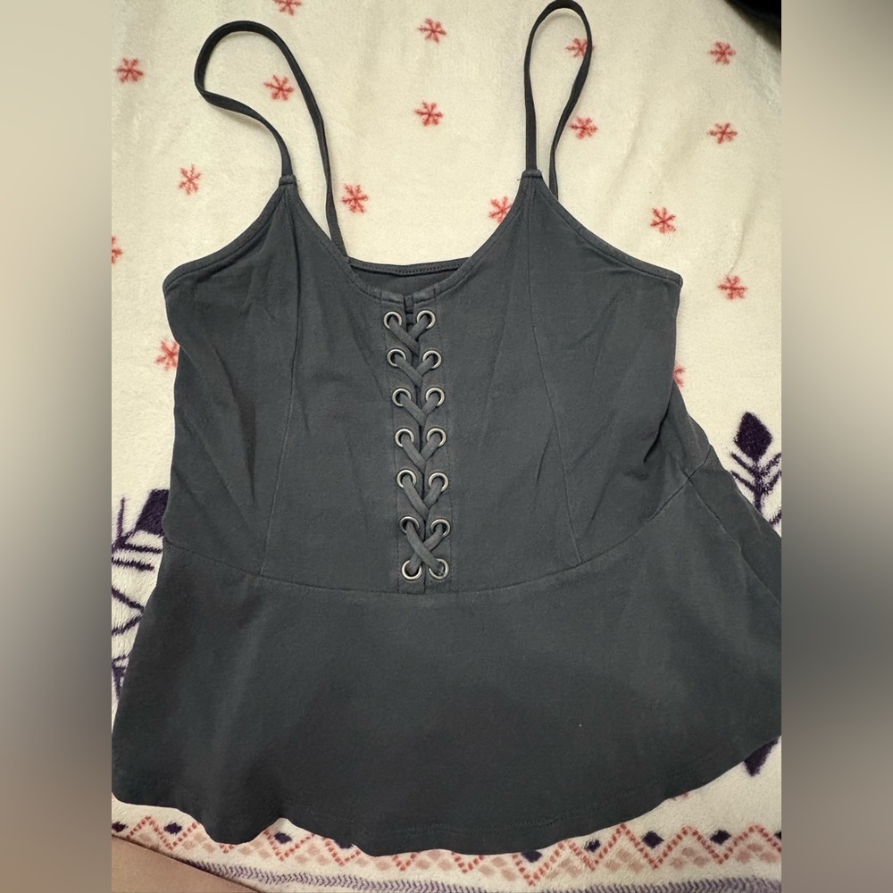 American Eagle Spaghetti Strap Peplum Top XS